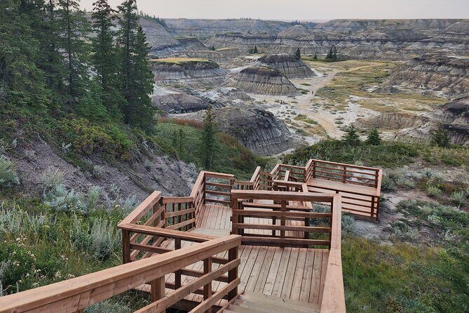 1 Day Guided Drumheller Tour: Calgary to Dinosaur Badlands - The Hoodoos Trail: Close-Up Rock Layers and Steel Stair Views