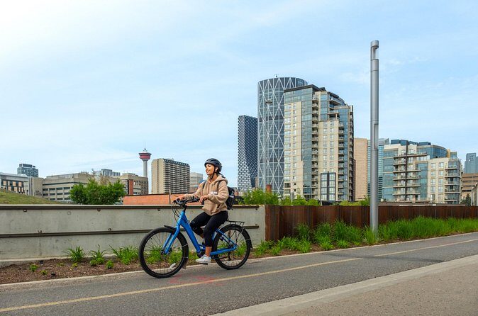 Calgary #1 Food Bike Tour: Taste Local And See The City By E-Bike - St. Patrick’s Island: trails, plazas, hills, and restored river edges