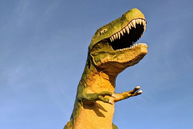 Dinosaurs, Canyons & Ghost Towns: Ultimate Drumheller Day Tour - Drumheller town time: sites, dinosaurs everywhere, and a place to eat