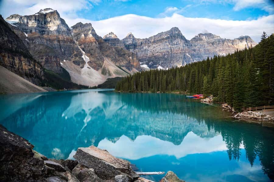 Lake Louise,Moraine Lake,Yoho NP,Johnston Canyon & BanffTour - Lake Louise shores: a classic glacial-view stop with real photo pressure